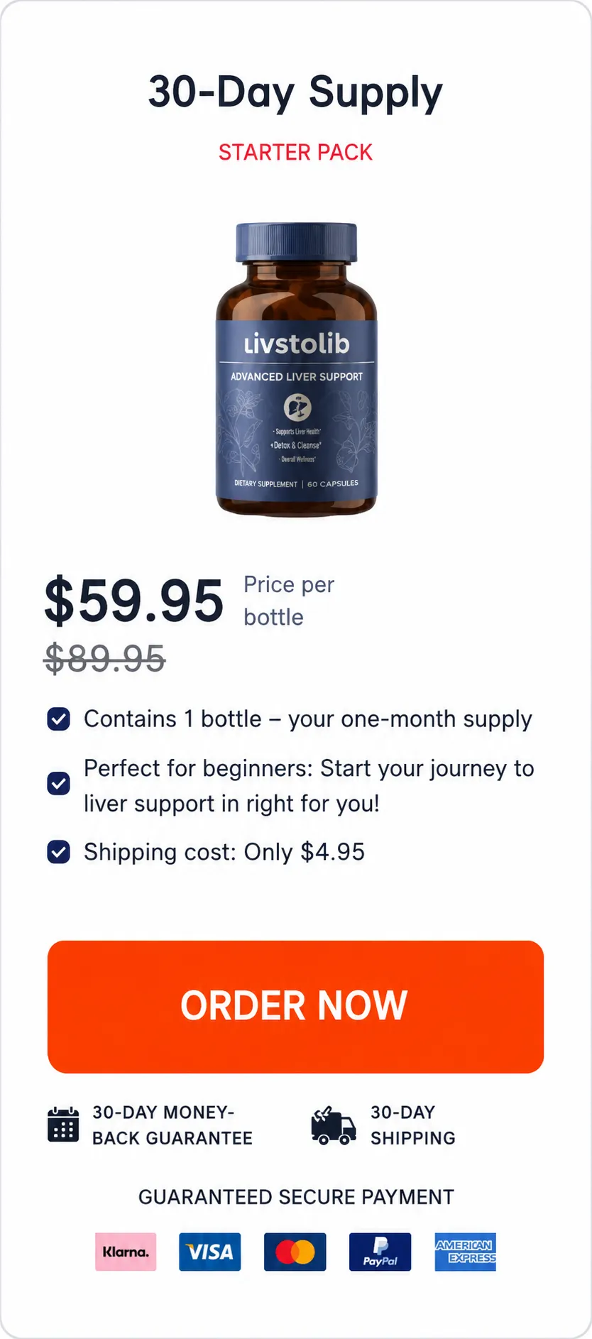 TestoLib 1-bottle 30-day supply package