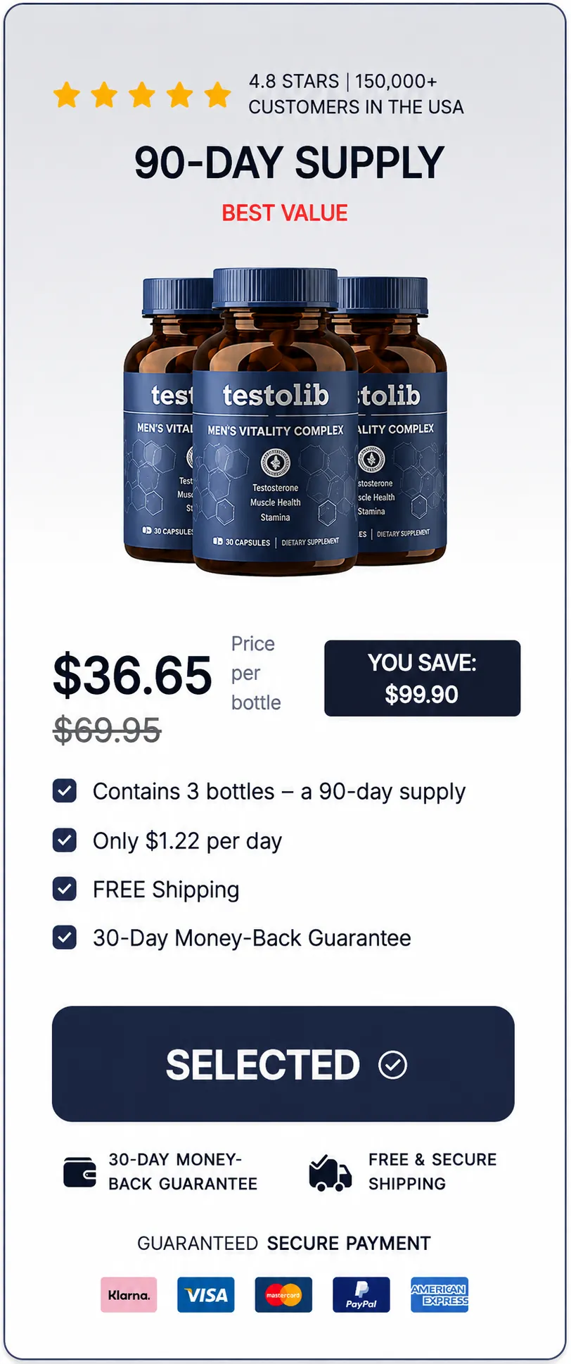 TestoLib 3-bottle 90-day best value supply