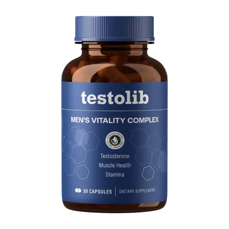 TestoLib Performance Support bottle for men's daily vitality